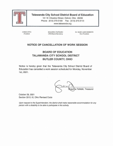 photo of notice of cancellation